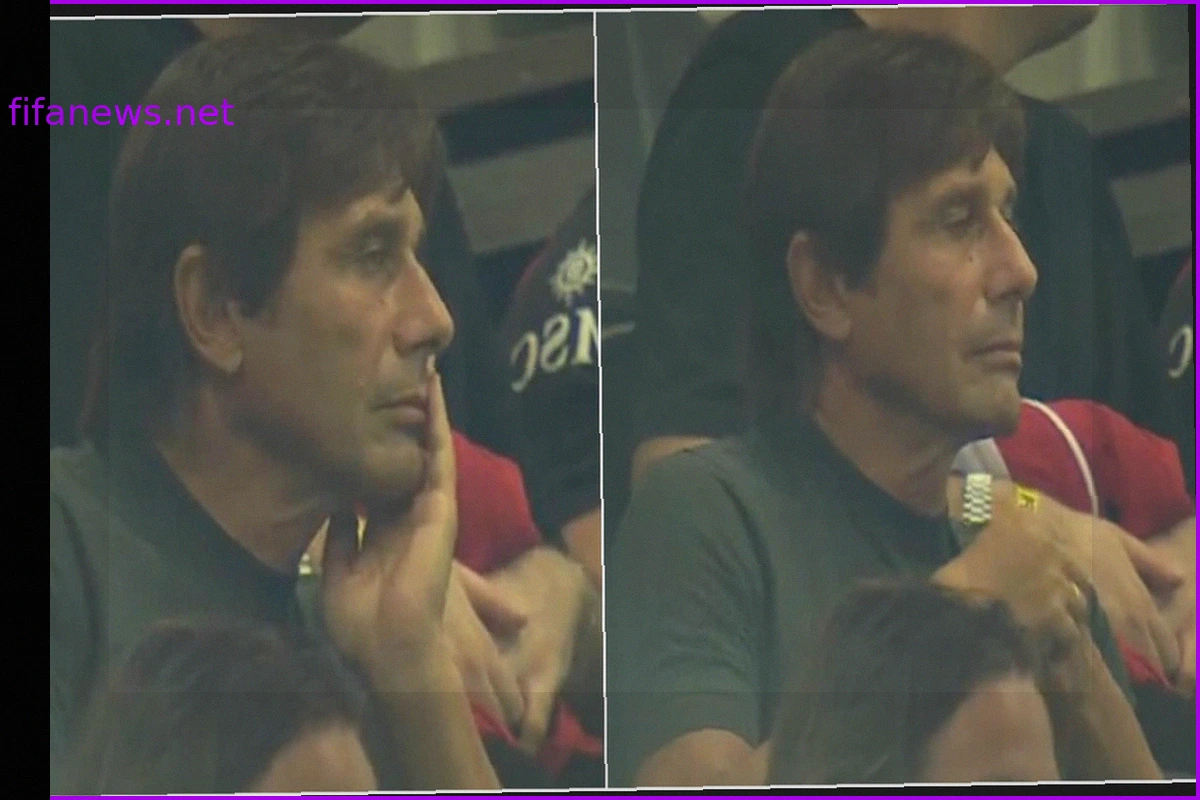 Antonio Conte Attends Milan-Benfica Match at San Siro